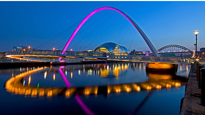 Newcastle quayside at night